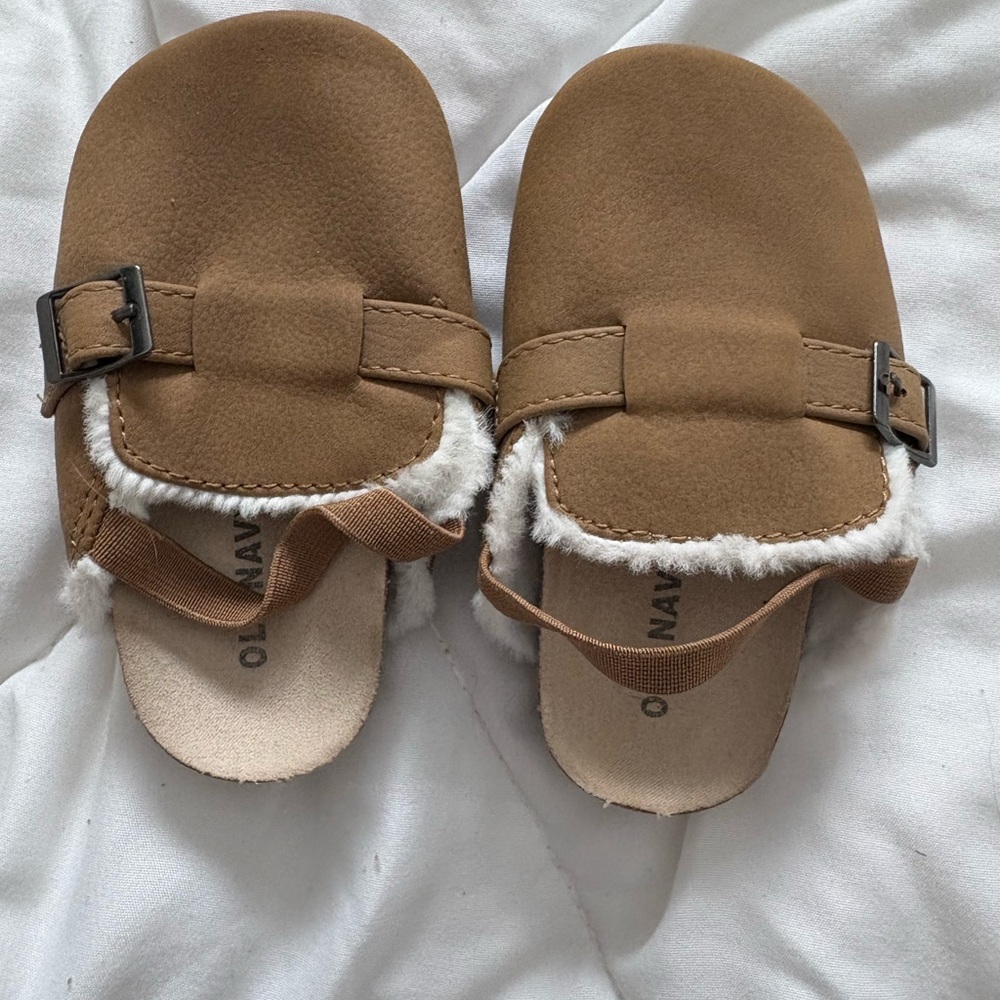 Old Navy Brown Faux-Shearling Kids Slip-On Loafers